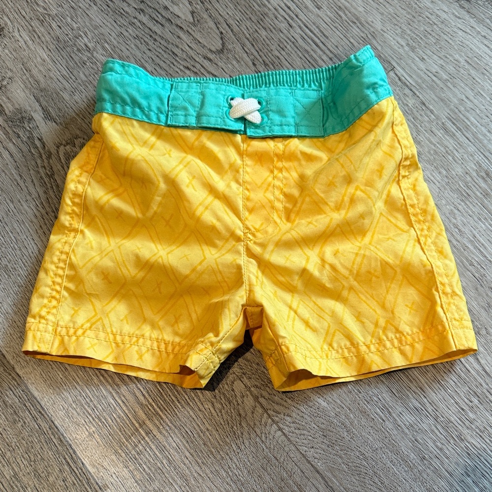Cat & Jack Yellow and Teal Swim Shorts